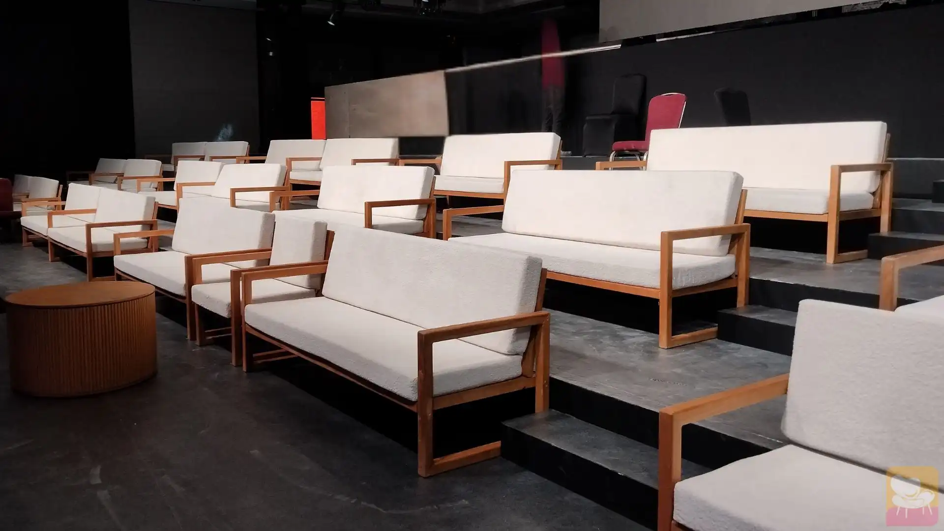 wooden sofa set uae - Preset Event Rentals