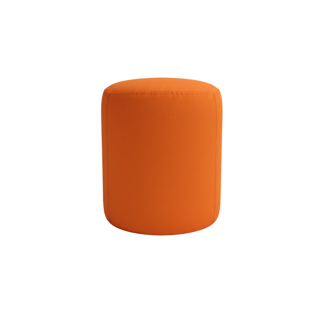 Round Ottoman Poufs Orange