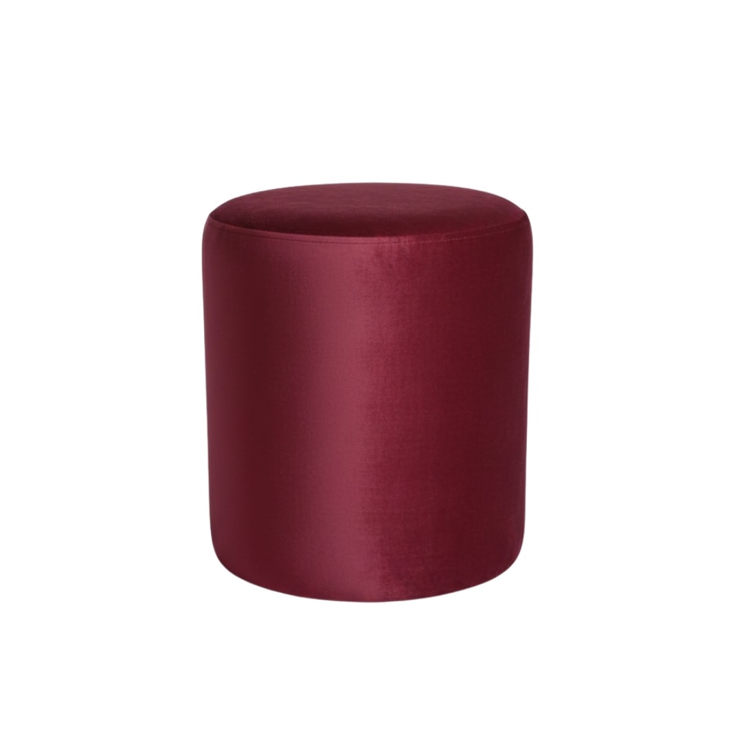Round Ottoman Poufs Red