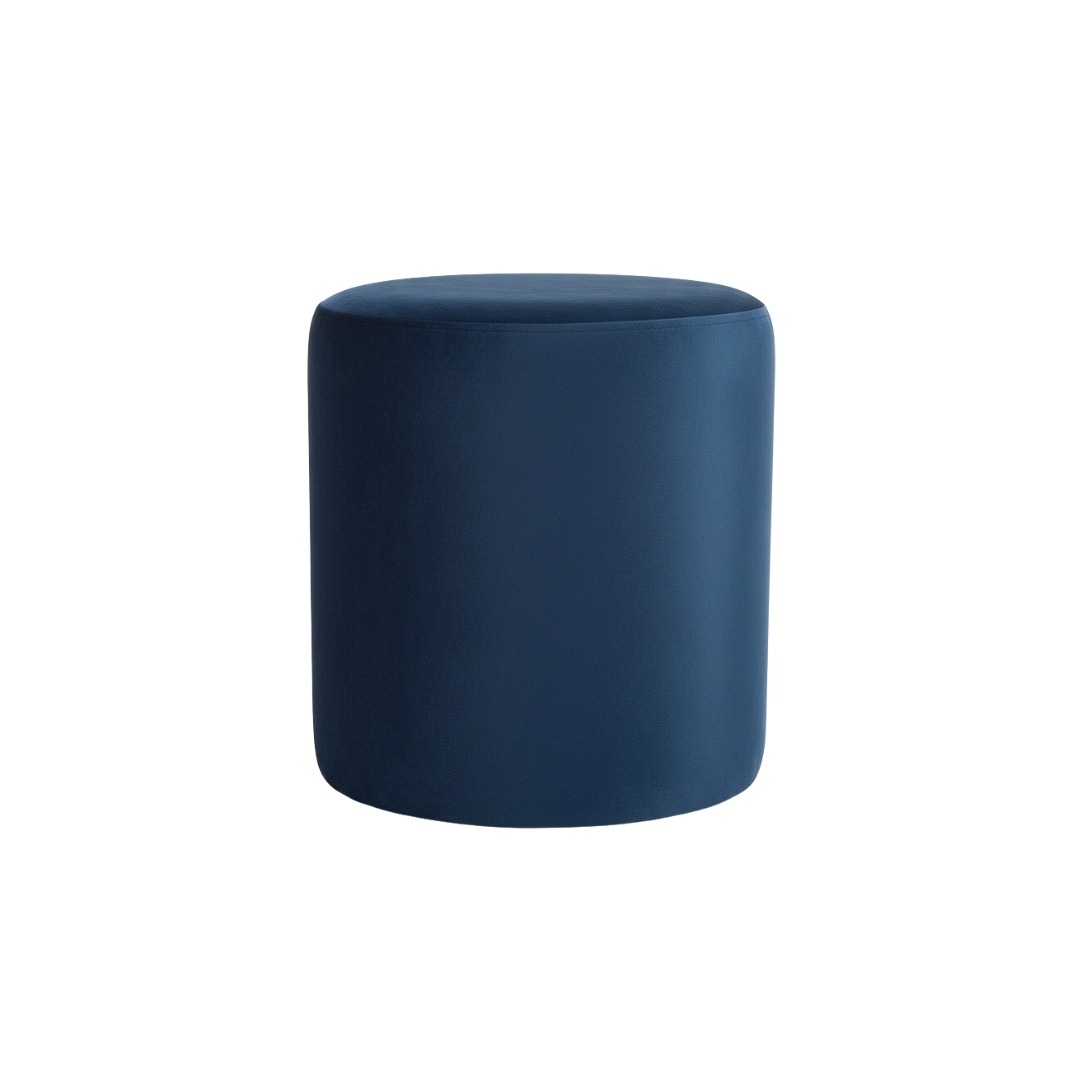 Round Ottoman Poufs Blue