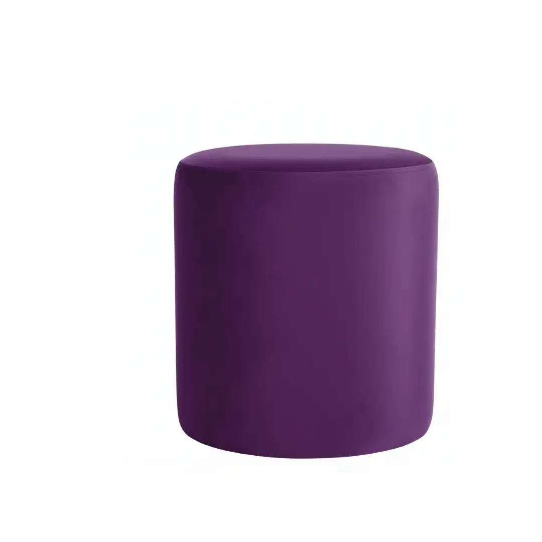 Round Ottoman Pouf Purple
